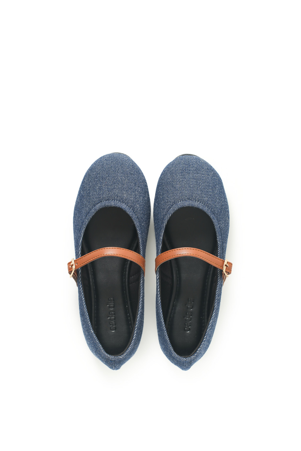 Elara Denim Mary Jane in Brown Strap