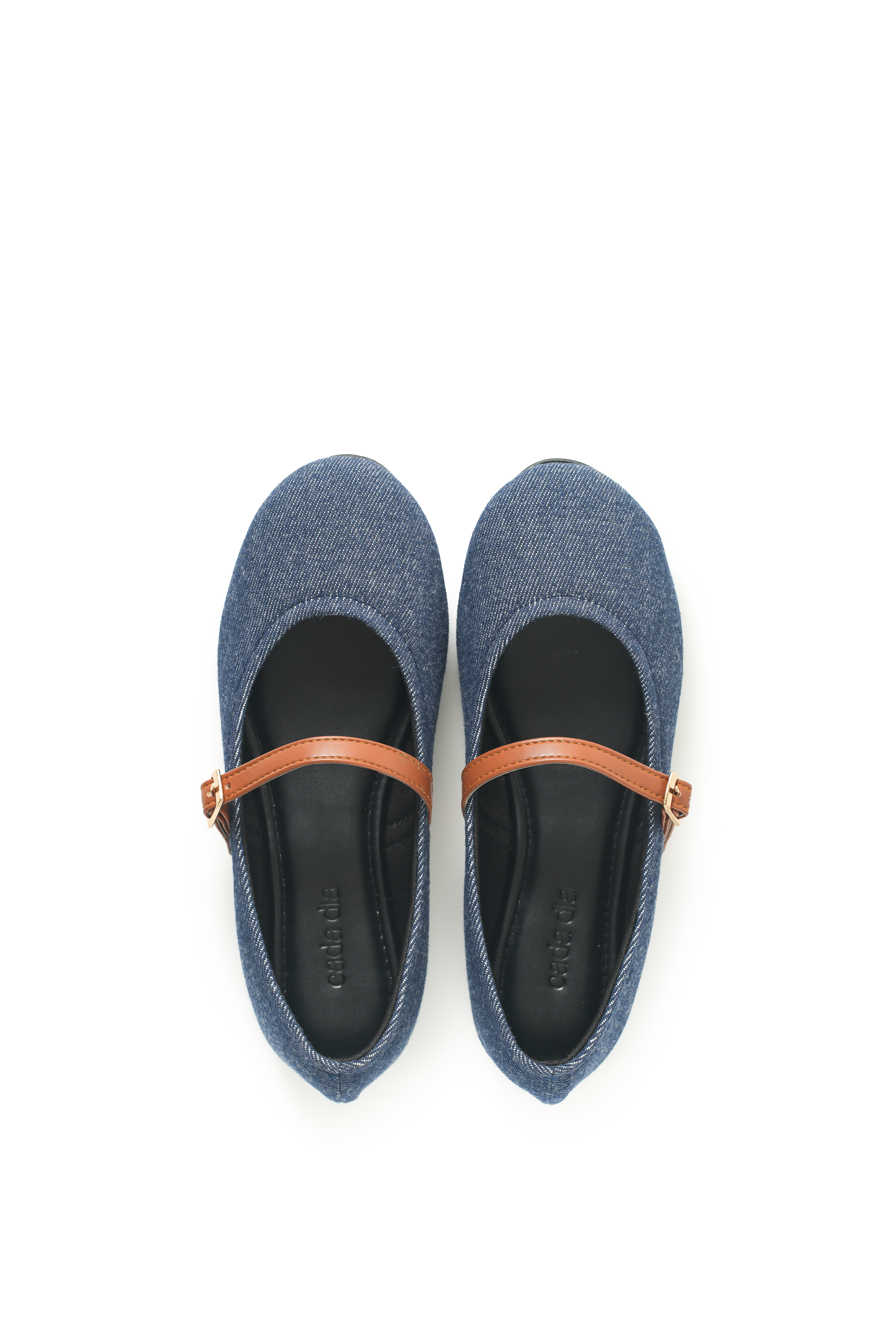 Elara Denim Mary Jane in Brown Strap