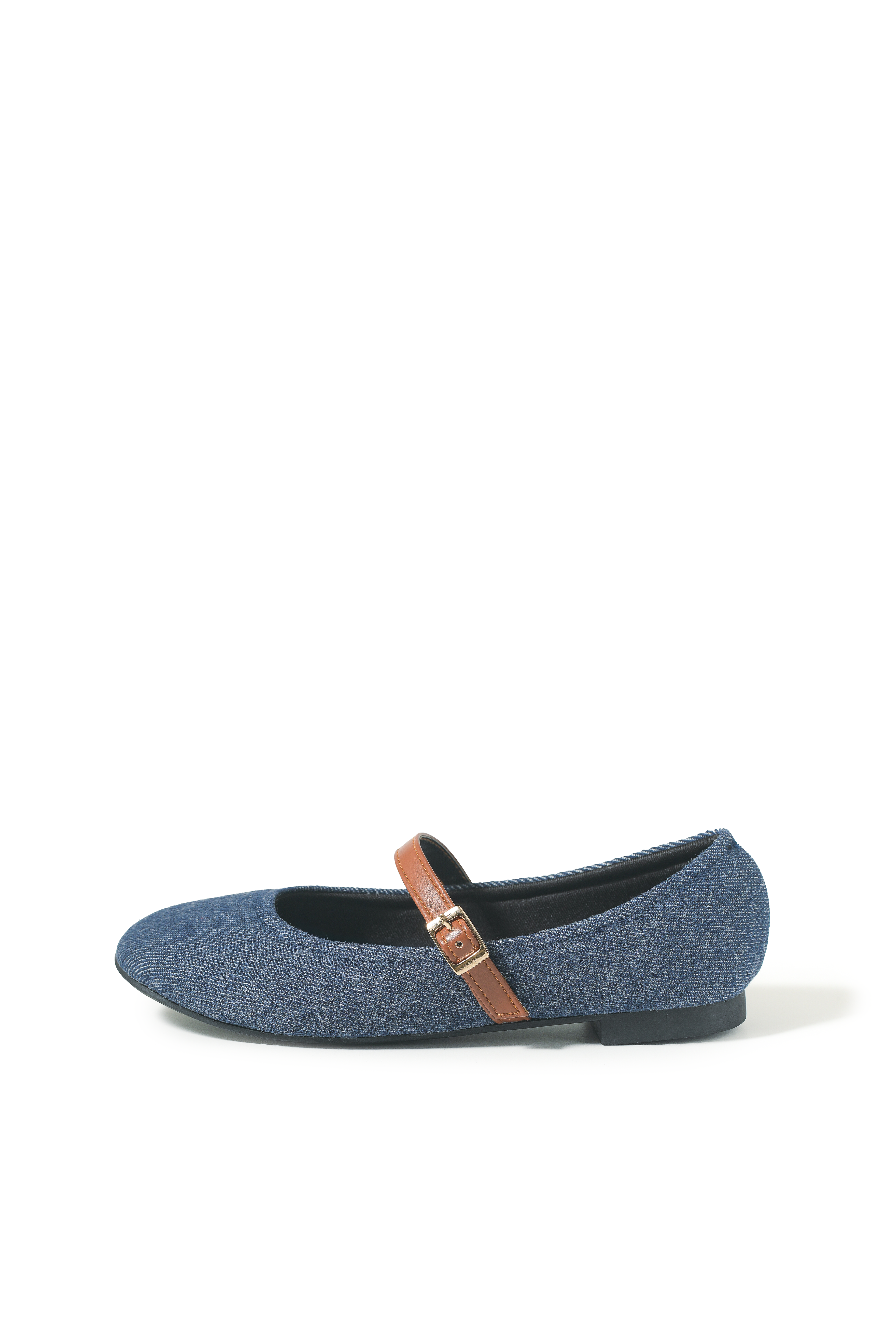 Elara Denim Mary Jane in Brown Strap
