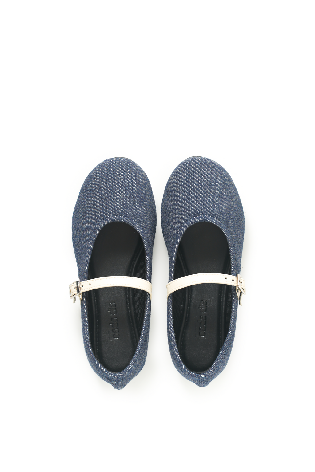 Elara Denim Mary Jane in Ivory Strap