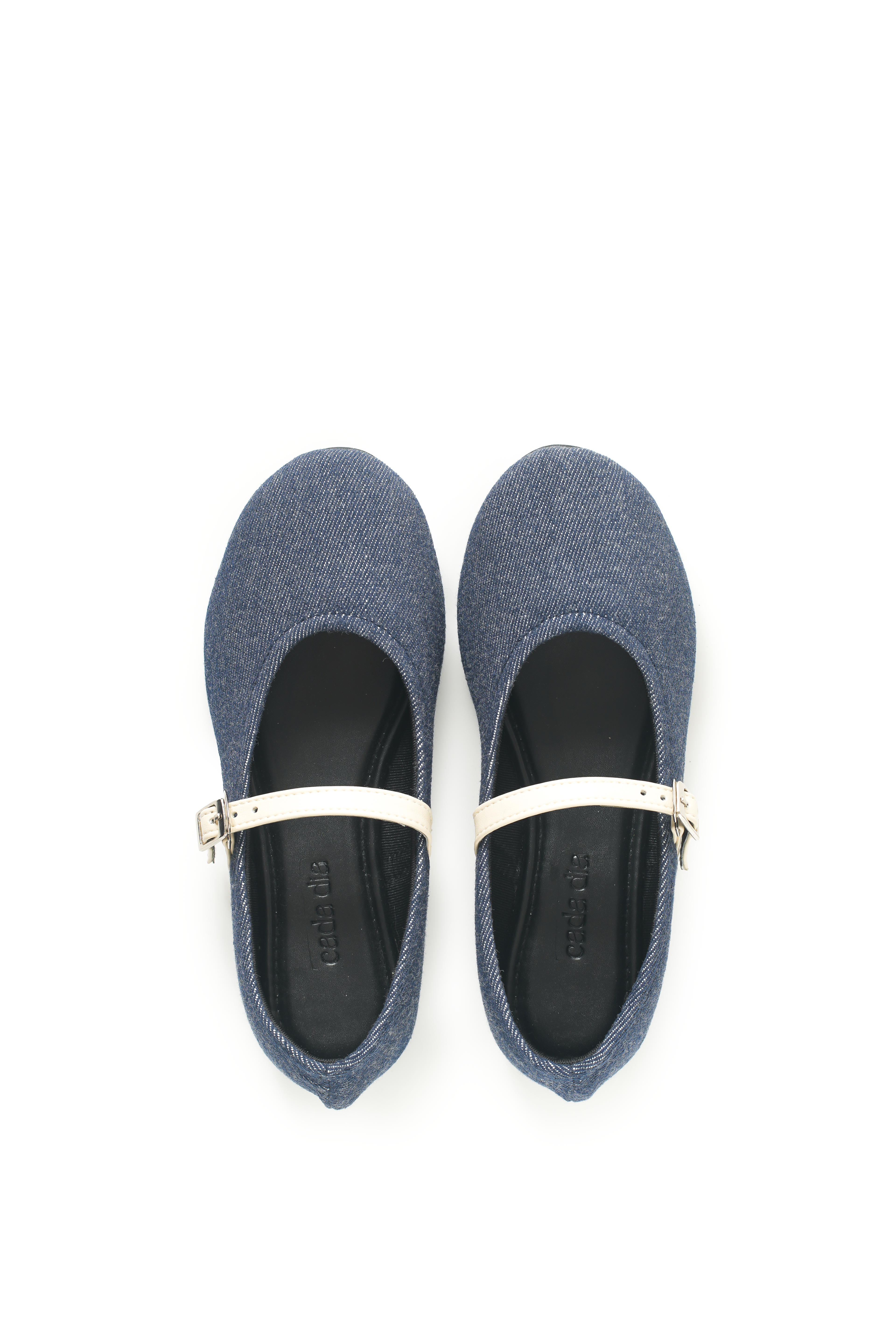 Elara Denim Mary Jane in Ivory Strap