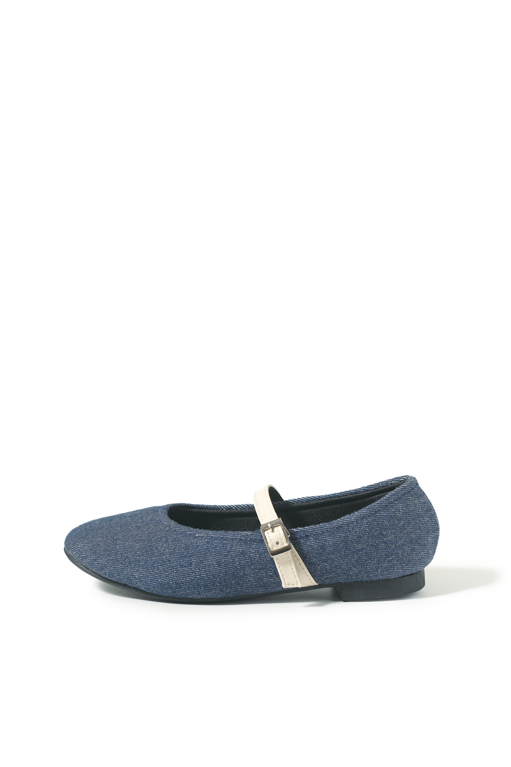 Elara Denim Mary Jane in Ivory Strap