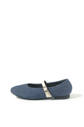 Elara Denim Mary Jane in Ivory Strap